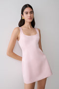 Beth Satin Mini Dress - Pale Pink