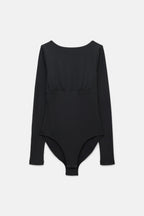Black Elena Long Sleeve Bodysuit