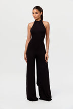 Smooth Halter Wide-Leg Jumpsuit