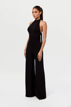 Smooth Halter Wide-Leg Jumpsuit