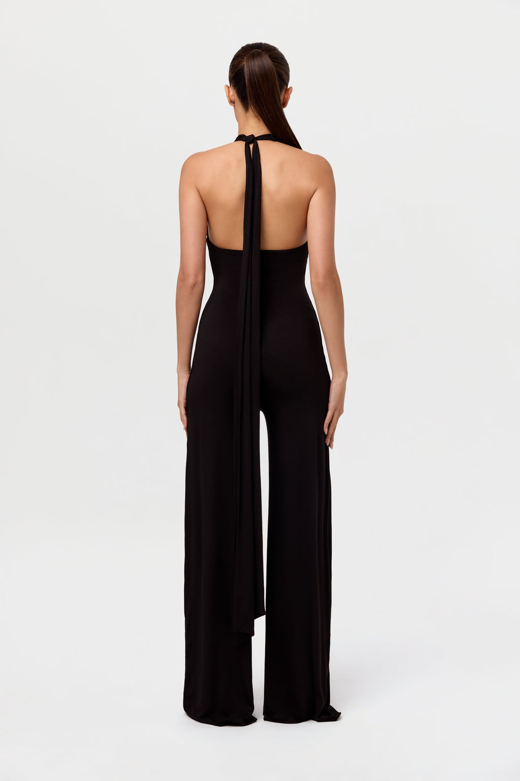 Smooth Halter Wide-Leg Jumpsuit