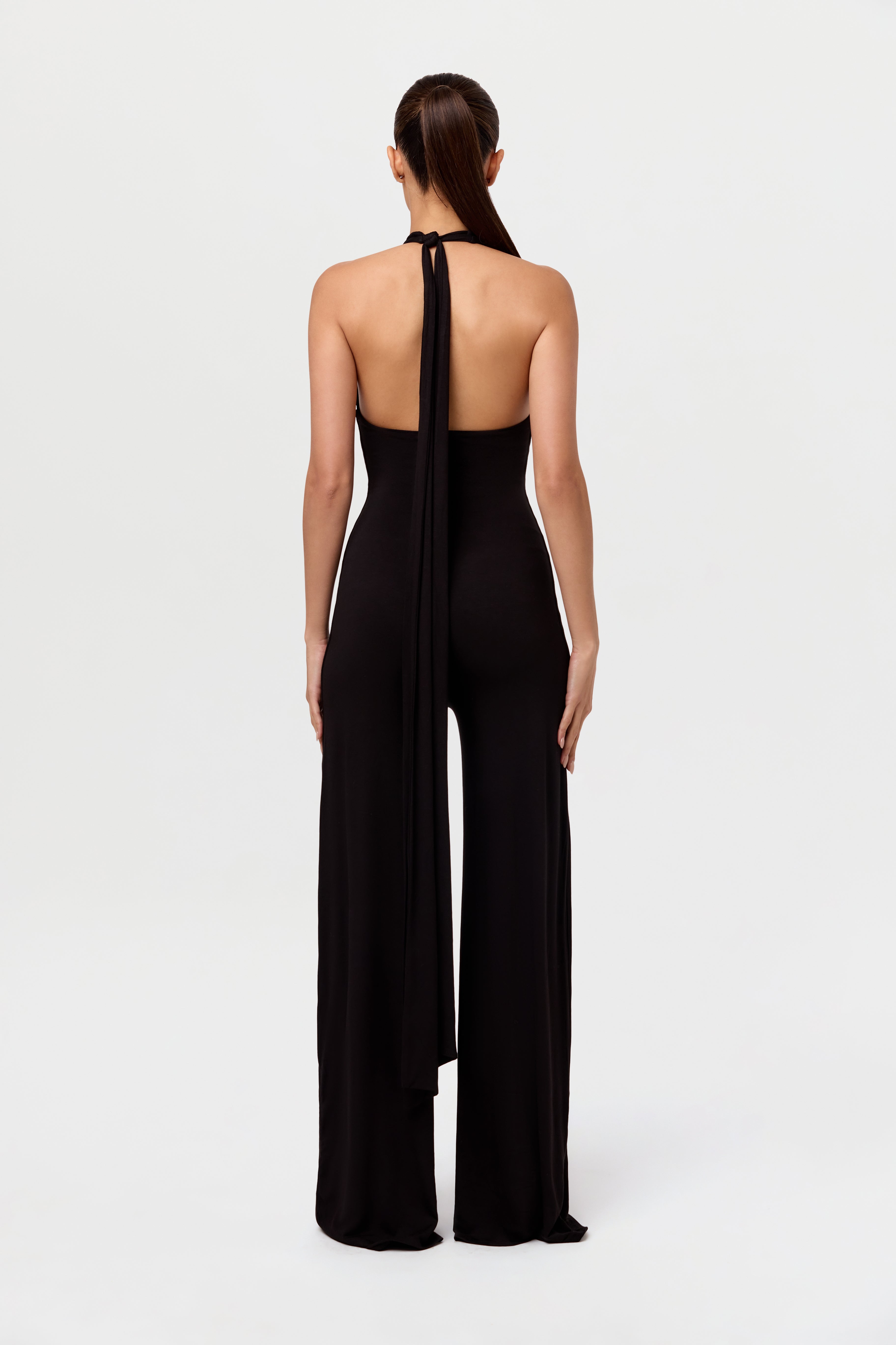 Smooth Halter Wide-Leg Jumpsuit