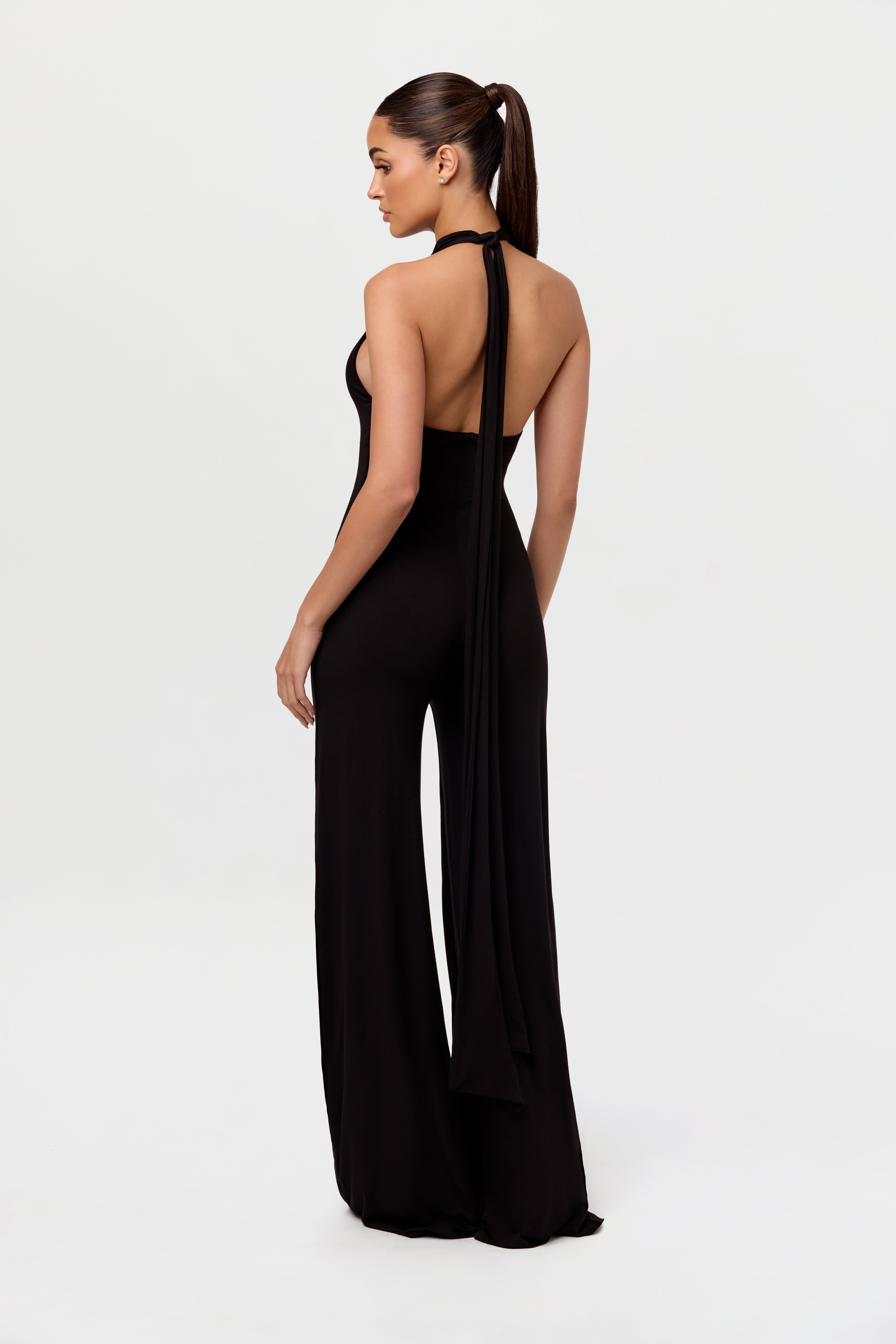 Smooth Halter Wide-Leg Jumpsuit