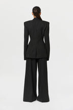 Suiting Pinstripe Wide-Leg Pant