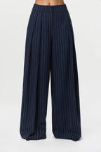 Suiting Pinstripe Wide-Leg Pant