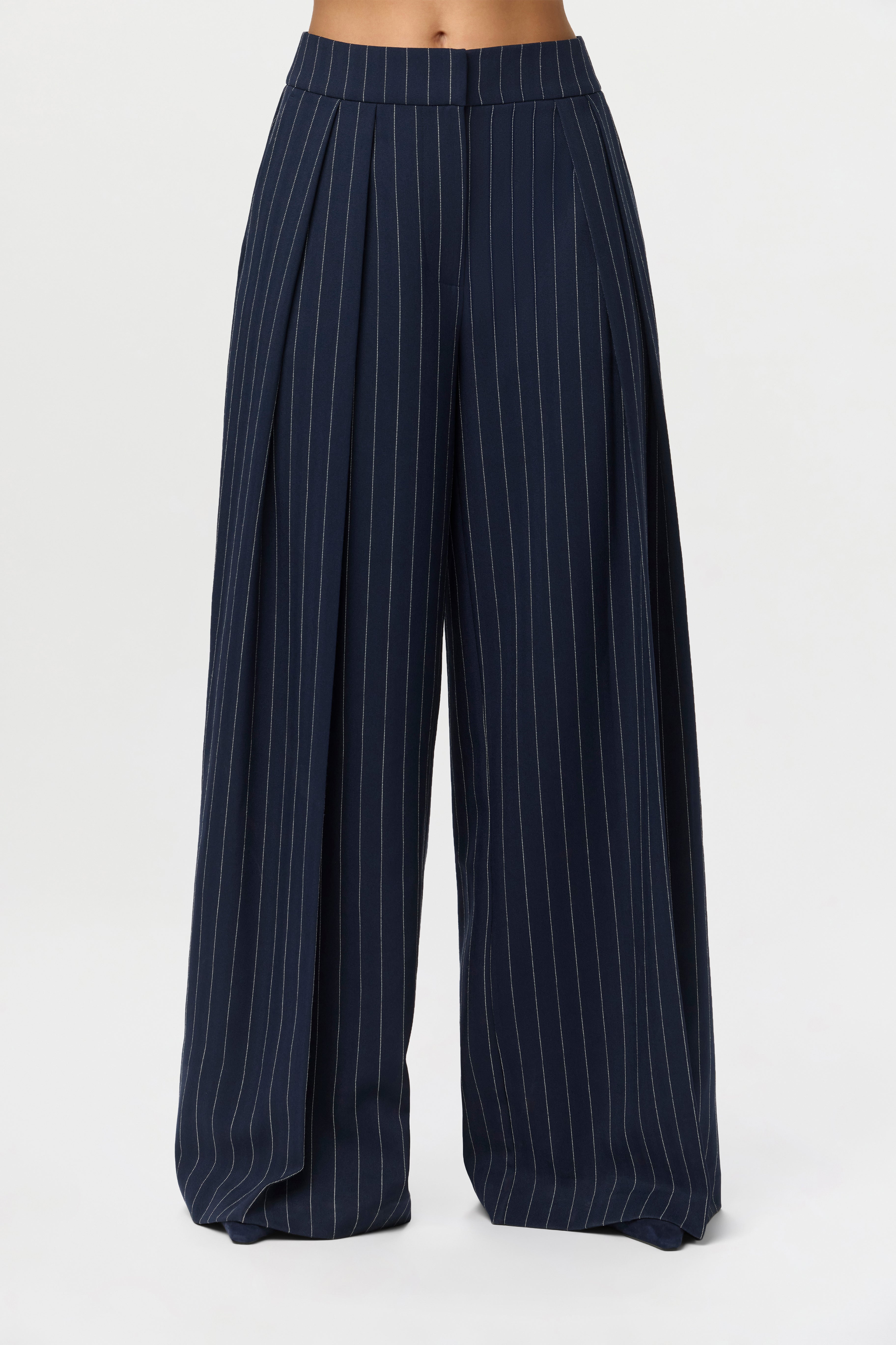 Suiting Pinstripe Wide-Leg Pant
