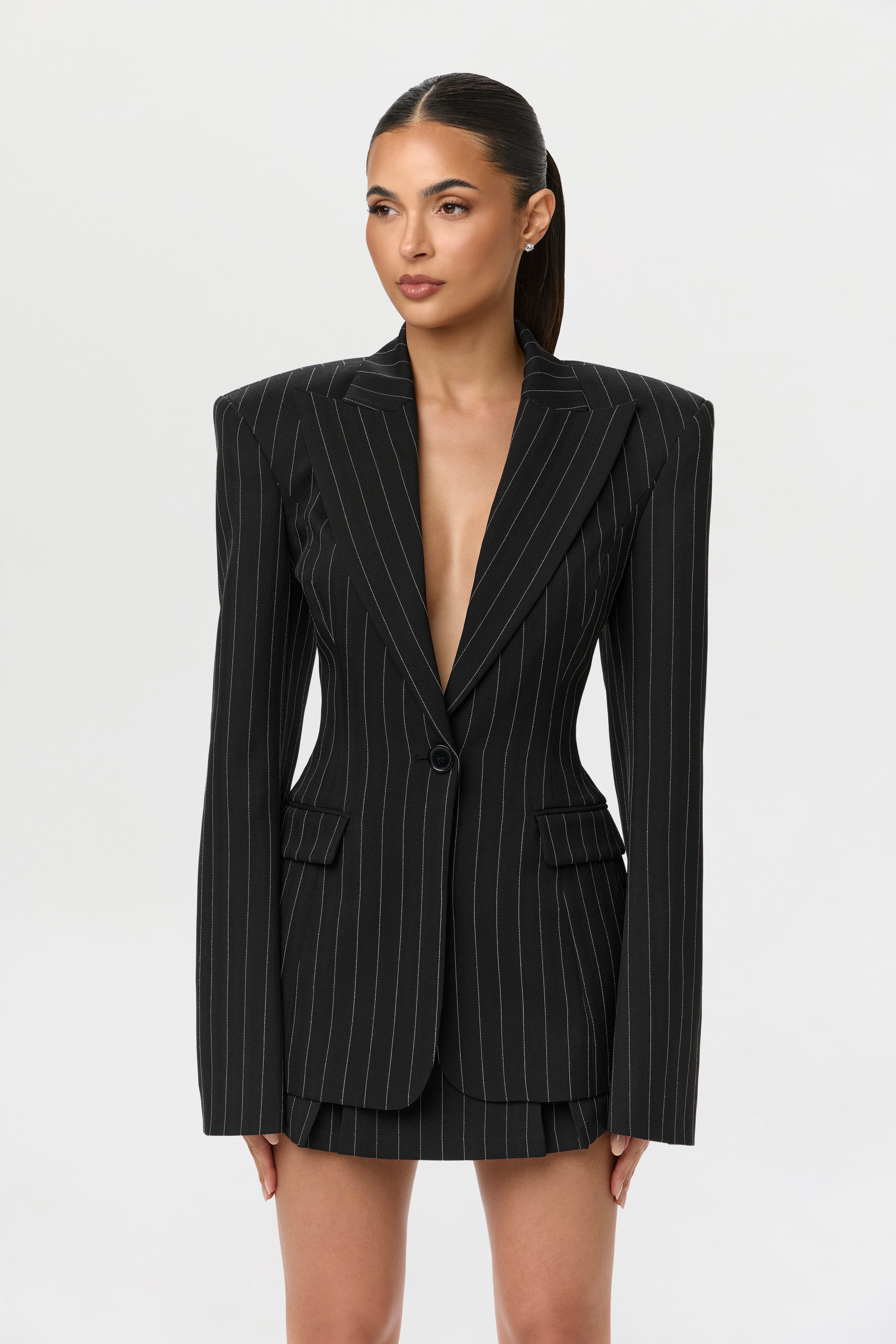 Pinstripe Suited Blazer